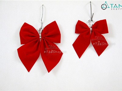 Nơ đỏ nhung trang trí số 07 (bịch 8 -10 cái)